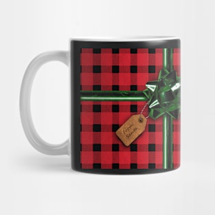 Christmas Gift in red buffalo plaid Mug